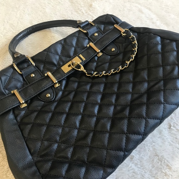 quilted satchel handbag